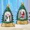 Collections Etc LED Lighted Holiday Tree-Shaped Snow Globe Decorations - Set of 2